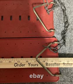 Swing Set of 2 Vintage Red Plastic Playground With Original Chain Patent 3897056