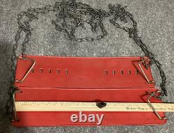 Swing Set of 2 Vintage Red Plastic Playground With Original Chain Patent 3897056