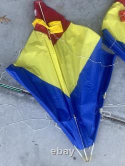 Triple STACK- PETER POWELL kites early vintage USA 4' Clean Bright Color