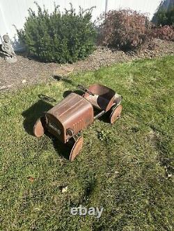 ULTRA RARE VINTAGE 1920s Steelcraft Ford Fire Truck Pedal Car Old School Metal
