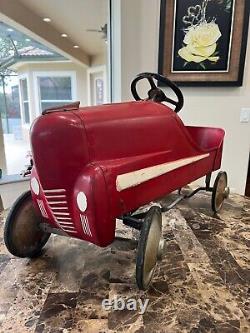 Ultra RARE 1940's Peddle Car Amazing find Vintage ANTIQUE NASH WILLYs Auto Red