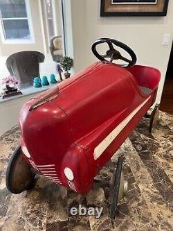 Ultra RARE 1940's Peddle Car Amazing find Vintage ANTIQUE NASH WILLYs Auto Red