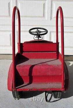 Unrestored Vintage 1930's-40's STEELCRAFT CHRYSLER AIRFLOW FIRE TRUCK Pedal Car
