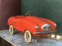 VERY RARE VINTAGE 60's GIORDANI ITALY MASERATI PEDAL CAR RED 100% ORIGINAL VGC