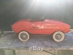 VERY RARE VINTAGE 60's GIORDANI ITALY MASERATI PEDAL CAR RED 100% ORIGINAL VGC