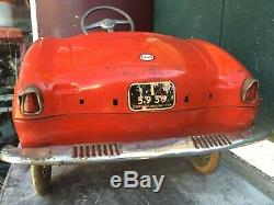 VERY RARE VINTAGE 60's GIORDANI ITALY MASERATI PEDAL CAR RED 100% ORIGINAL VGC