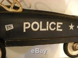 VINTAGE 1950's BMC PRESSED STEEL POLICE SENIOR PEDAL CAR RARE