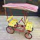VINTAGE 1950's GYM DANDY CHAIN DRIVE PEDAL CAR SURREY ART LINKLETTER RED YELLOW