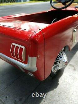 VINTAGE 1965 MUSTANG PEDAL CAR, FORD DEALER PROMO! ORIGINAL and UNRESTORED