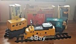 VINTAGE, 1969 Remco Mighty Casey Ride'Em Train Engine, Tracks, Extra Cars, Boxes