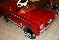 VINTAGE AMF MUSTANG 1965 JUNIOR PEDAL CAR ORIGINAL PAINT, RED, 3 SPEED, CAN SHIP