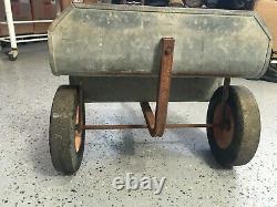 VINTAGE ANGELES TRICYCLE RICKSHAW 1970 galvanized STEEL RARE taxi trike wagon