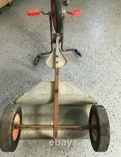 VINTAGE ANGELES TRICYCLE RICKSHAW 1970 galvanized STEEL RARE taxi trike wagon