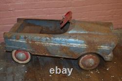 VINTAGE ANTIQUE 1950s Toy Riding Blue Holiday Ball Bearing PEDAL CAR