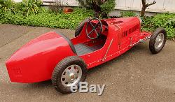 VINTAGE Aluminum Metal Baby Bugatti Type 52 35 Electric Ride In Pedal Car Racer