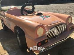 VINTAGE Child Size Pink Thunderbird Seven Up Pedal Car-Very Rare