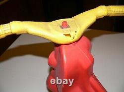 VINTAGE EMPIRE TRIKE BIKE RIDE ON TOY PLASTIC BLOW MOLD Red Yellow Rough Shape