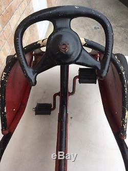 VINTAGE FIRE BALL PEDAL CAR RACER, CLEANED, LUBED, EXCELLENT RIDING COND! 1960s