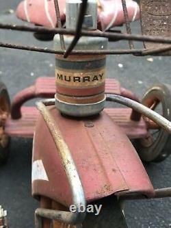 VINTAGE MURRAY FULL BALL BEARING TRICYCLE TWO STEP 1960'S Needs Restoration