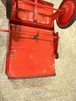 VINTAGE MURRAY PEDAL CAR, PEDAL TRACTOR Orange DUMP TRAC TRAILER, CART, WAGON