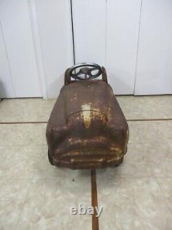 VINTAGE MURRAY PEDAL CAR RANCH STATION WAGON with SAD FACE Ready for RESTORATION