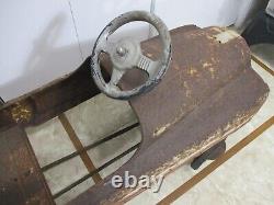 VINTAGE MURRAY PEDAL CAR RANCH STATION WAGON with SAD FACE Ready for RESTORATION