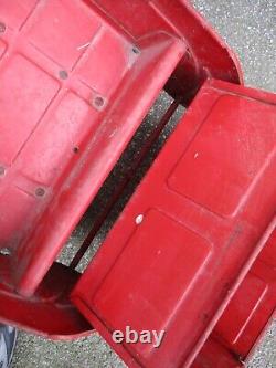 VINTAGE MURRAY PEDAL CAR TRACTOR RED DUMP TRAC TRAILER CART WAGON RARE 1950s