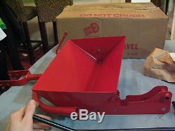 VINTAGE NOS BMC AMF PEDAL CAR TRUCK METAL RED SCOOP SHOVEL PLOW #B-540 With BOX