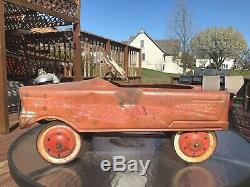 VINTAGE ORIGINAL WESTERN FLYER WF PEDAL CAR RED CHIEF FIRE with ROCKET ON SIDE