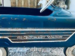 VINTAGE RARE'SPORTCREST WAGON' PEDAL CAR MURRAYBLUE 1950's-1960's