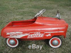 Vintage Restorable Murray 1949 Fire Chief Pedal Car In Original Condition