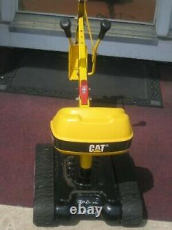 VINTAGE ROLLY TOYS! Tank Tread Steel Metal CAT EXCAVATER Digger Ride-On Outdoor