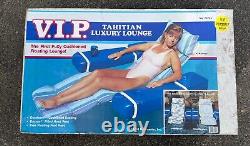 VTG 1998 Poolmaster VIP Stripe Tahitian Luxury Pool Floating Lounge Chair NEW