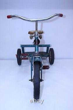VTG AMF Junior Trike Atomic Age MCM Teal Toy Steel Rocket Prototype Tricycle GUC