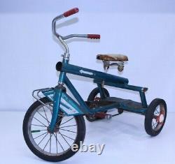 VTG AMF Junior Trike Atomic Age MCM Teal Toy Steel Rocket Prototype Tricycle GUC