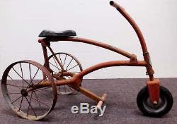 VTG Donalson Jockey Cycle Tricycle withFront Badge 1946 All Original Red 1 Owner