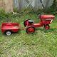 VTG International Red Pedal Tractor with Red Cart Wagon