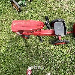VTG International Red Pedal Tractor with Red Cart Wagon