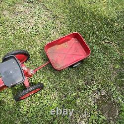 VTG International Red Pedal Tractor with Red Cart Wagon