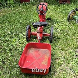 VTG International Red Pedal Tractor with Red Cart Wagon