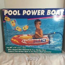 VTG RARE Pool Power Boat Inflatable Pool Toy NIB 45 x 30 1990s Outdoor Summer