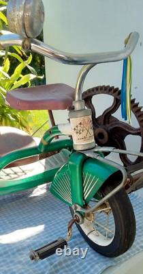 VTG Tricycle 1950s Midwest Industries Candy Apple Green Atomic Age Rare