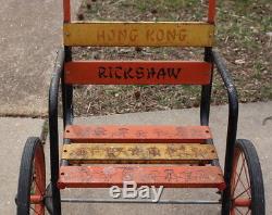 Very Cool Vintage Hong Kong Rickshaw Pull Cart Ride On Toy Lots Of Fun