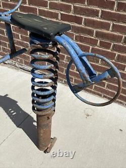 Very Rare Vintage playground spring toy ride Bike Motorcycle Rustic Old