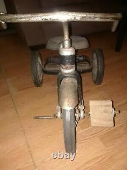 Vintage 1910s Kids Tricycle Two Step Teal Blue Color Original Paint