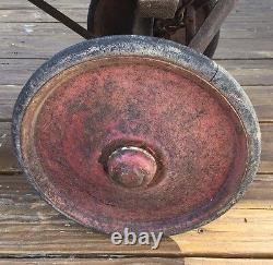 Vintage 1920's Wooden Wagon, Original Red & Yellow Paint, Nice Primitive Piece