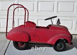 Vintage 1930's-40's STEELCRAFT CHRYSLER AIRFLOW FIRE TRUCK Pedal Car Unrestored