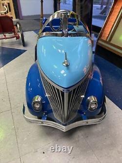 Vintage 1930's Ford Pick Up Pedal Car Metal Toy Blue Ford Licensed Product