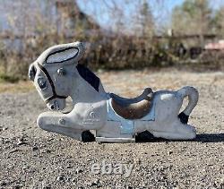 Vintage 1930s Cast Aluminum Saddle Mate Donkey Playground Ride On Swing Rider