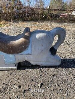 Vintage 1930s Cast Aluminum Saddle Mate Donkey Playground Ride On Swing Rider